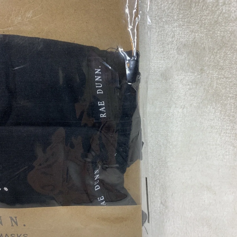 Rae Dunn Face Masks Black SET‎ OF 2 Cotton Reusable NEW 